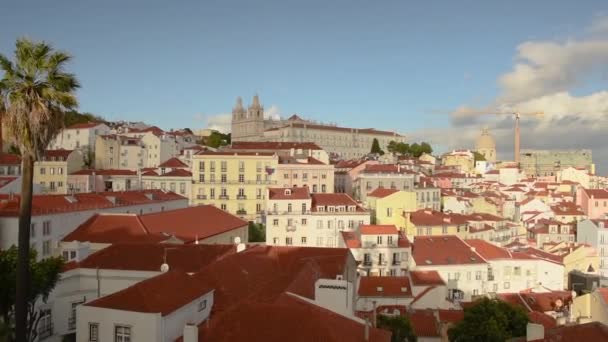 里斯本葡萄牙 2018年10月19日 里斯本唐顿的观点 从里斯本的波塔斯多索尔的观点 — 图库视频影像