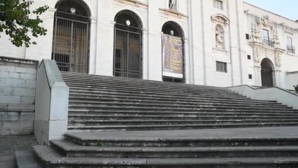 Lisszabon Portugália November 2018 Sao Vicente Fora Templom Lisszabon Belvárosában — Stock videók