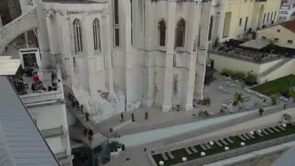 Lizbona Portugalia Listopada 2018 Ruiny Kościoła Armo Lizbonie — Wideo stockowe