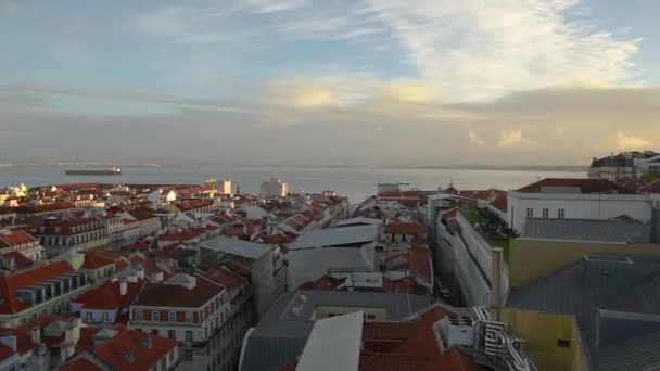 Lisbon Portugal November 2018 View Dowton Lisbon Saint Justa Viewpoint — Stock Video