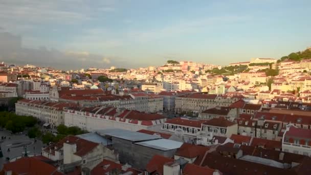 Lisszabon Portugália November 2018 Dowton Lisszaboni Lisszaboni Saint Justa Szempontból — Stock videók