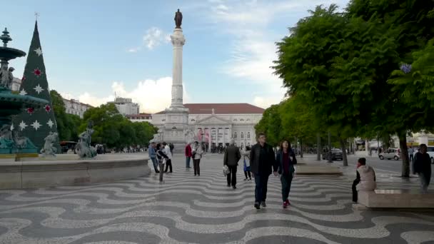 Lizbona Portugalia Listopada 2018 Widok Figueira Plaza Lizbonie — Wideo stockowe