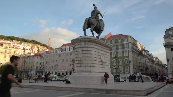 Lisabon Portugalsko Listopadu 2018 Pohled Náměstí Rossio Lisabonu — Stock video