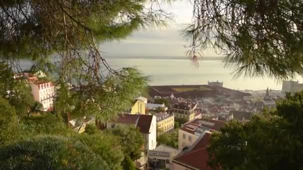 リスボン ポルトガル 2018 Dowton リスボン リスボンのサン ジョルジェ城からの眺め — ストック動画