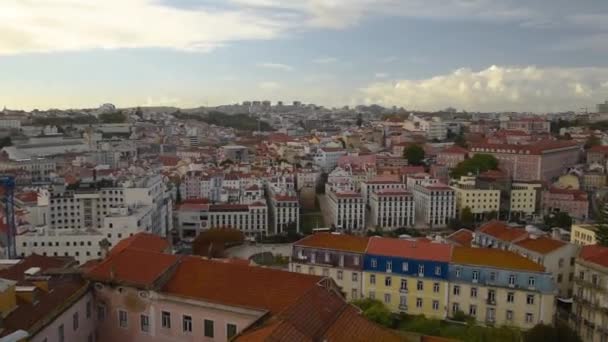 里斯本葡萄牙 2018年11月19日 里斯本唐顿景观 来自里斯本的圣豪尔赫城堡 — 图库视频影像