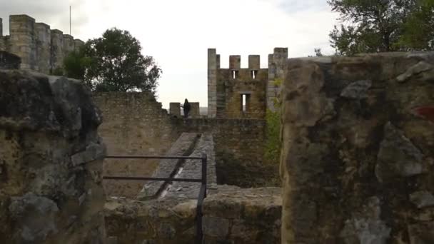 Lisbon Portugal November 2018 Wandern Schloss Von Sao Jorge Lisbon — Stockvideo