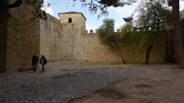 Lissabon Portugal November 2018 Promenader Sao Jorge Castle Lissabon — Stockvideo