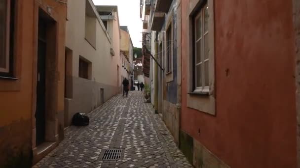 Lissabon Portugal November 2018 Wandelen Door Straten Van Burchtwijk Lissabon — Stockvideo