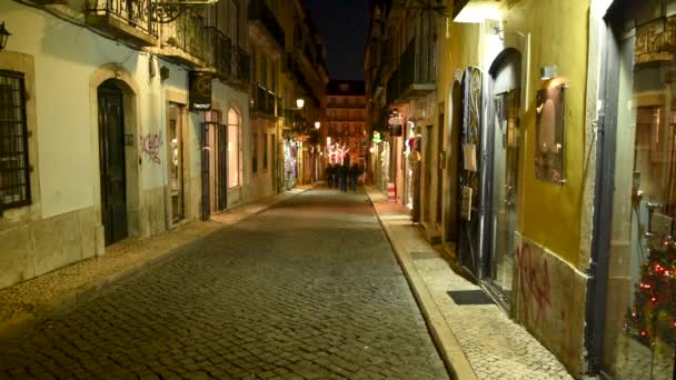 Lizbon Portekiz Kasım 2018 Bairro Alto Lizbon Yürüyüş — Stok video