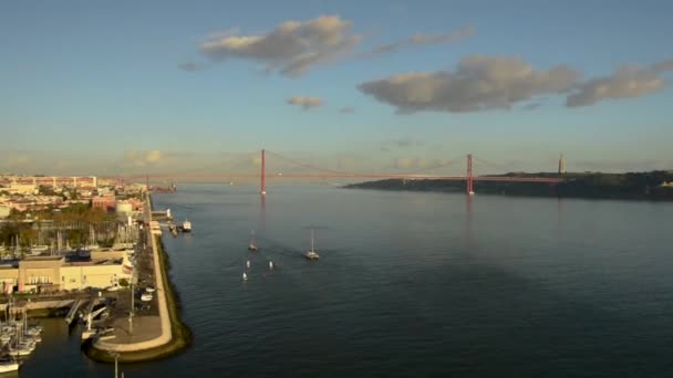 Lisboa Portugal Noviembre 2018 Vista Aérea Del Distrito Belem Lisboa — Vídeos de Stock