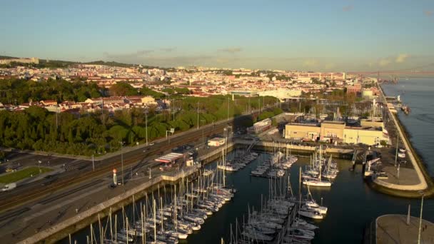 Lisboa Portugal Noviembre 2018 Vista Aérea Del Distrito Belem Lisboa — Vídeos de Stock