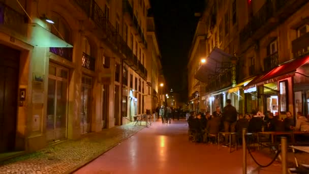 Lizbona Portugalia Listopada 2018 Cais Sodre Pink Street Mieście Lizbona — Wideo stockowe