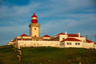 Sintra Portekiz. 17 Aralık 2018. Cabo da Roca feneri Sintra Portekiz Avrupa'nın en ocidental noktası görülmektedir.