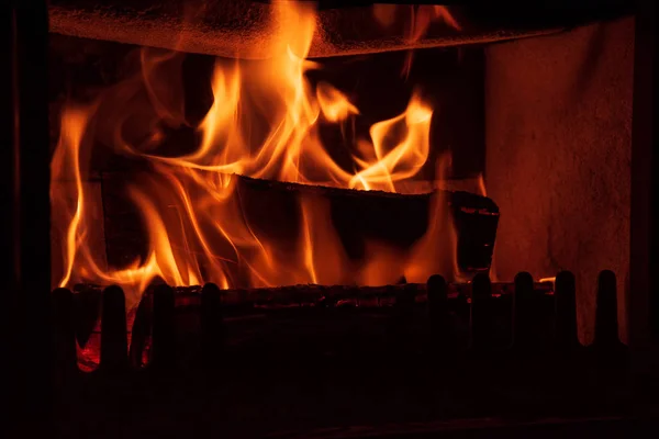 Drewno Spalanie Wodd Piec Domu Ognia — Zdjęcie stockowe