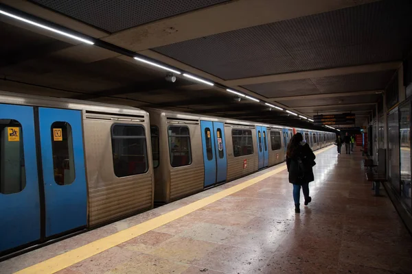 Lisbon Portugal February 2019 View Marques Pombal Subway Station Lisbon — Stock Photo, Image