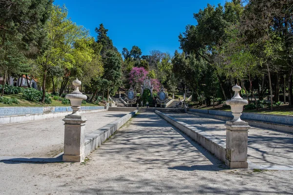 Entrada principal del jardín de Sereia en Coimbra Portugal — Foto de Stock