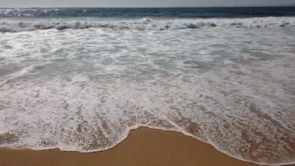 Waves Breaking Sand — Stock Video