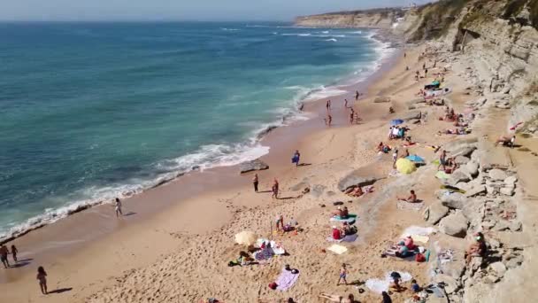 Mafra Portugal Agosto 2019 Personas Playa — Vídeos de Stock