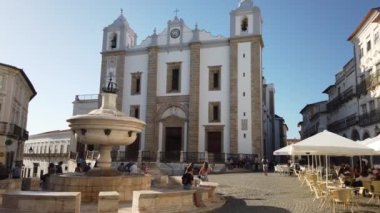 Evora, Portekiz. 26 Eylül 2019. Alentejo Portekiz Evora şehir görünümü