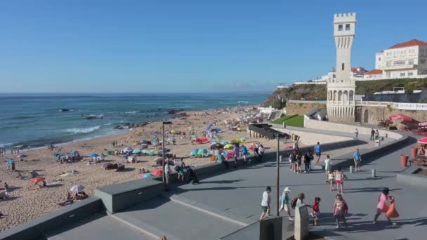 Plaża Santa Cruz Santa Cruz Portugalia — Wideo stockowe