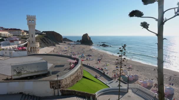 Strand Von Santa Cruz Santa Cruz Portugal — Stockvideo