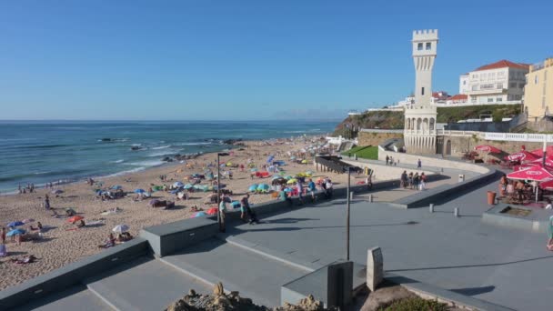 Stranden Santa Cruz Santa Cruz Portugal — Stockvideo