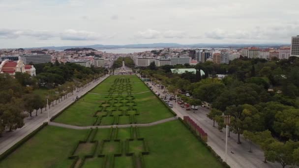 Λισαβόνα Πορτογαλία Σεπτεμβρίου 2020 Άποψη Του Κέντρου Της Λισαβόνας Εναέρια — Αρχείο Βίντεο