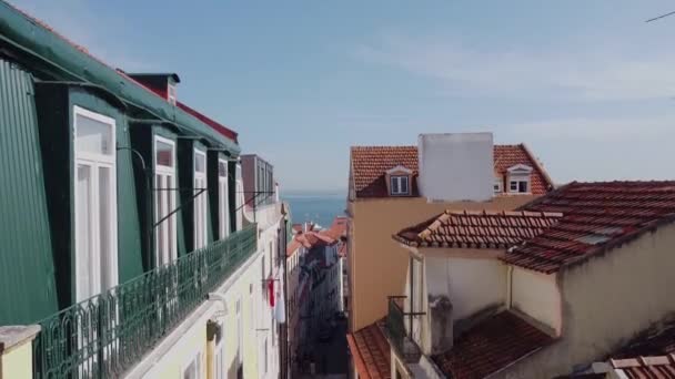 Lisbon Portugal September 2020 View Downtown Lisbon Aerial Photography — Stock Video