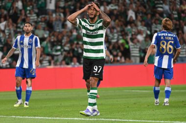 Lizbon, Portekiz. 30 Ağustos 2025. Portekiz Ligi 'nin Lizbon' daki Estdio Jose Alvalade 'de oynanan 4. turunda FC Porto' ya karşı Sporting CP.