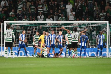 Lizbon, Portekiz. 30 Ağustos 2025. Portekiz Ligi 'nin Lizbon' daki Estdio Jose Alvalade 'de oynanan 4. turunda FC Porto' ya karşı Sporting CP.