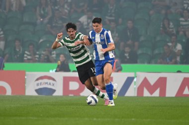Lizbon, Portekiz. 30 Ağustos 2025. Portekiz Ligi 'nin Lizbon' daki Estdio Jose Alvalade 'de oynanan 4. turunda FC Porto' ya karşı Sporting CP.