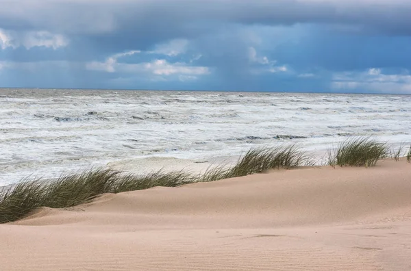 Storm Een Zand Duin Zee Natuur Landschap Achtergrond — Stockfoto