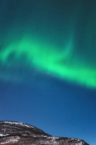Paisaje Nocturno Invierno Con Auroras Boreales Vista Panorámica Las Islas — Foto de Stock