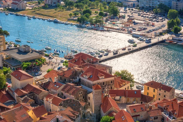 Omis Old Town Banks Cetina River Sunny Summer Day Medanean — стоковое фото