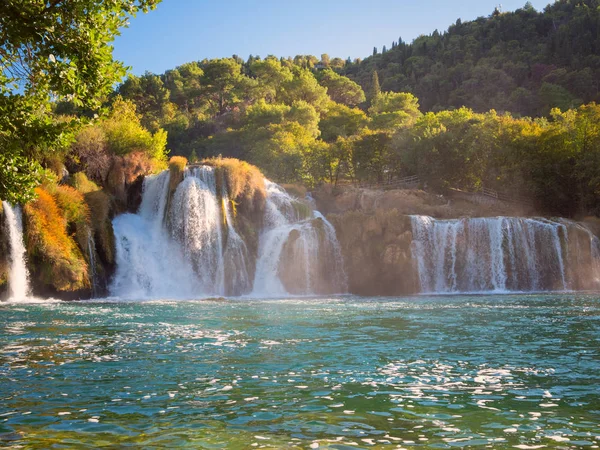 Krka Nemzeti Park Híres Skradinski Buk Egyike Európa Legszebb Vízesések — Stock Fotó