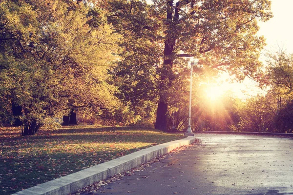 Herbst Sonnigen Park Vintage Image Beliebtes Touristenziel Letna Park Letenske — Stockfoto