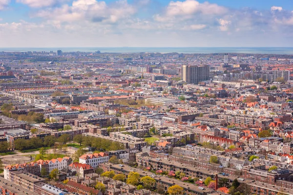 Aerial Wide Angle Cityscape Hague Den Haag Skyline North Sea — Stock Photo, Image