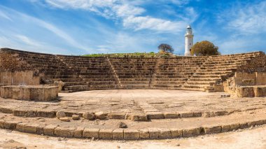 Ancient Odeon amphitheatre in Paphos Archaeological Park, Cyprus clipart
