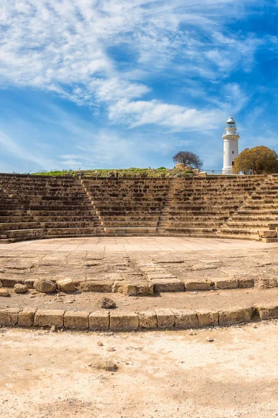 Ancient Odeon amphitheatre in Paphos Archaeological Park, Cyprus