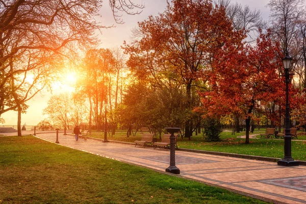 Schöne Herbstliche Park Volodymyrska Hirka Oder Saint Volodymyr Hill Bei — Stockfoto