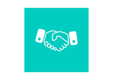 İnsan el sıkışma ile basit web simgesi