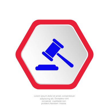 Hukuk Hummer gri arka plan üzerinde vektör illüstrasyon izole kırmızı düğme simgesi