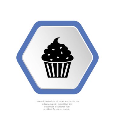 Cupcake web simgesi, vektör çizim 