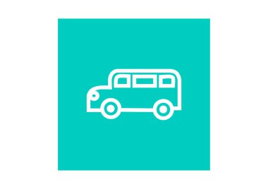 otobüs düz simgesi, vektör, illüstrasyon