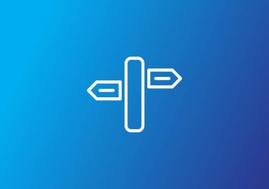 Yol işaretçi düz simgesi, vektör, illüstrasyon