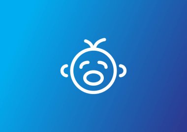 Bebek siluet Basit çizgiler, anahat vektör çizim içinde uyku