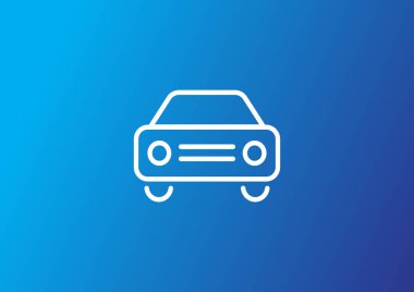 araba düz simgesi, vektör, illüstrasyon