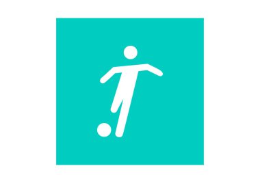 Futbol web simgesi, renkli vektör çizim
