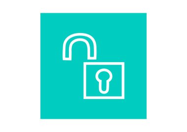 Basit web simgesi kürek kilit simgesiyle