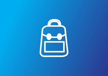 Sırt çantası düz simgesi, vektör, illüstrasyon